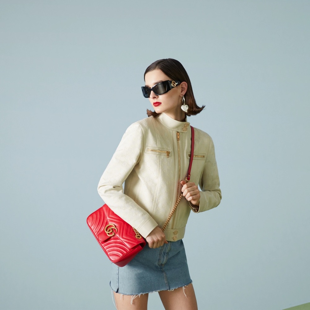 Gucci Marmont Red Authentic Crossbody Shoulder Bag with Heart on Back NWOT